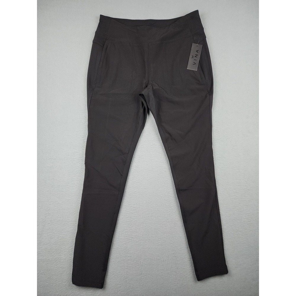 VINA Jegging Pants Womens M Black Knit Skinny Ankle Pull On Stretch Casual NWT